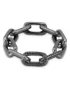 Walters Faith Men's 18k Black Gold Black Diamond Pave Large Chain Link Ring In Black