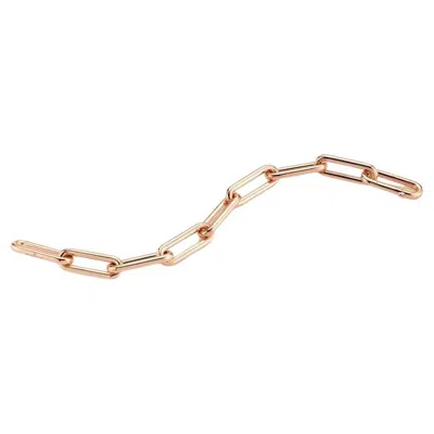 Pre-owned Walters Faith Saxon 18k Rose Gold Elongated Chain Link Bracelet, Size 7" In Red