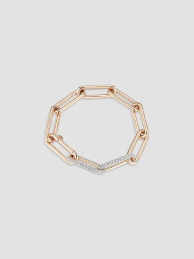 Walters Faith 18k Rose Gold Elongated Chain Link Bracelet With 2 White Diamond Links