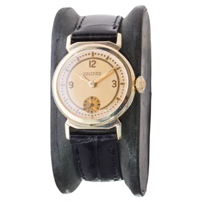 Pre-owned Waltham 14k Solid Gold Rare Art Deco Watch With Original Gold Dial 1935 In Multi