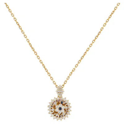 Pre-owned Waltham 18k Yellow Gold 0.75ct Diamond Pendant Necklace Wa31-031325
