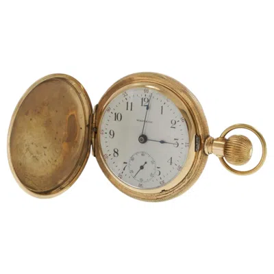 Pre-owned Waltham Antique Circa 1902  14kt Gold Hunter Case Pocket Watch In Multiple