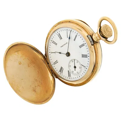 Pre-owned Waltham Antique  Model 1907 No. 161 0s Pocket Watch 14k Gold Diamond Hunter Case In Multi