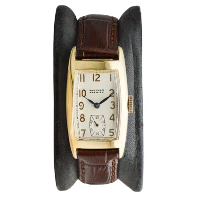 Pre-owned Waltham Gold Filled Art Deco Tonneau Shaped Watch With Original Dial In Multi