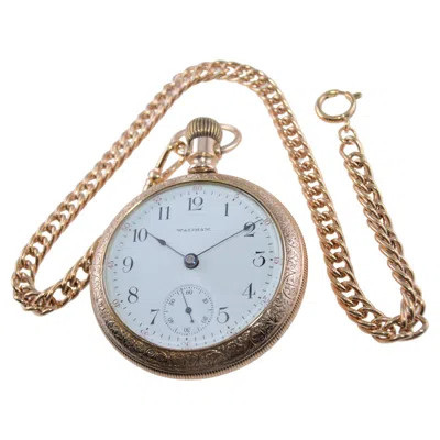 Pre-owned Waltham Watch Company Waltham Open Faced Gold Filled Pocket Watch Flawless Kiln Fired Enamel Dial 1892 In Multi