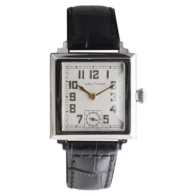 Pre-owned Waltham White Gold Filled Art Deco Watch Circa 1934