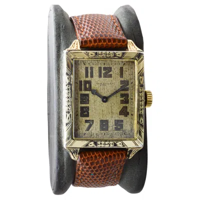 Pre-owned Waltham Yellow Gold Filled Art Deco Watch With Original Dial From 1926