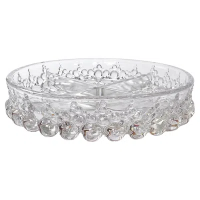 Pre-owned Walther Glass Bolero Bubble Snack Bowl, Clear Glass, 1970s, Germany In Gray