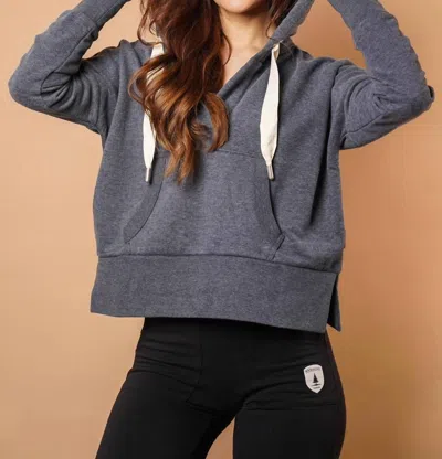 Wanakome Aksu Cropped Hoodie In Navy In Blue