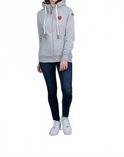 Wanakome Rebekah Front Zip Sweatshirt In Light Heather Grey In Gray