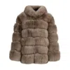 Wanan Touch Adele Brown Fox Fur Jacket