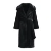 Wanan Touch Alpaca And Wool Faux Fur Coat Black