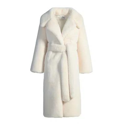 Wanan Touch Alpaca And Wool Faux Fur Coat White