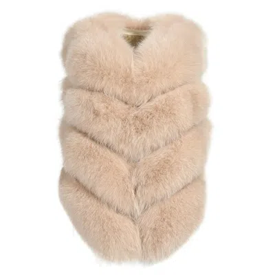 Wanan Touch Ami Beige Fox Fur Vest In Neutral