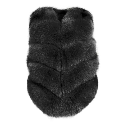 Wanan Touch Ami Black Fox Fur Vest