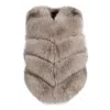 Wanan Touch Ami Kaki Fox Fur Vest