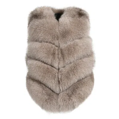 Wanan Touch Ami Kaki Fox Fur Vest In Gray