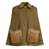 Wanan Touch Blair Poncho Jacket In Brown Cashmere Blend