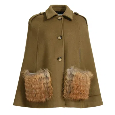 Wanan Touch Blair Poncho Jacket In Brown Cashmere Blend