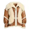 Wanan Touch Bolivia Brown Leather And Wool Jacket
