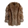 Wanan Touch Camilla Brown Jacket In Fox Fur