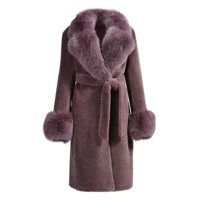 Wanan Touch Chic Special Purple Wool Coat