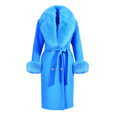 Wanan Touch Coat Chic Blue Mixed Cashmere