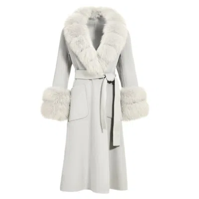 Wanan Touch Coat Lebonè Grey Mixed Cashmere In Gray