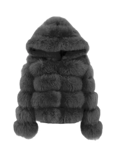 Wanan Touch Dark Gray Anai Jacket In Fox Fur