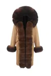 Wanan Touch Doler Beige Parka With Fox Fur