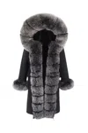 Wanan Touch Doler Black Parka With Fox Fur