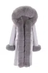 Wanan Touch Doler Light Gray Parka With Fox Fur
