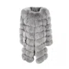 Wanan Touch Extra Light Gray Fox Fur Jacket