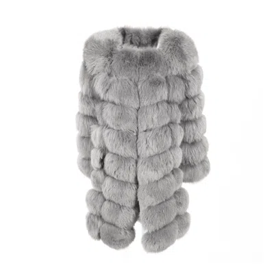 Wanan Touch Extra Light Gray Fox Fur Jacket