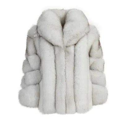 Wanan Touch Jacket Nevel Grey Natural Fox Fur In Gray