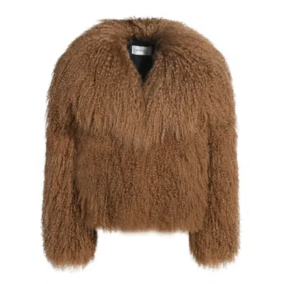 Wanan Touch Loyenne Camel Coat In Lambskin In Brown
