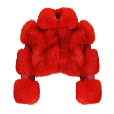 Wanan Touch Lulu Red Fox Fur Jacket
