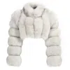 Wanan Touch Natural White Bon Fox Fur Jacket