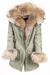 Wanan Touch Raccoon Fur Parka In Green