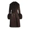 Wanan Touch Sac Coat In Leather Brown