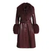 Wanan Touch Sac Coat In Leather Burgundy