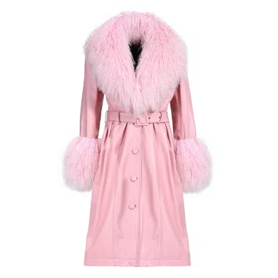 Wanan Touch Sac Coat In Leather Pink
