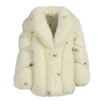 Wanan Touch White Fox Fur Mou Jacket In Blue