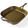 Wanda June Home 11 Inch Cast Iron Pre-seasoned Square Grill Pan In Bronze In Brown