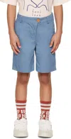 Wander & Wonder Kids Blue Four-pocket Shorts In Mist Blue