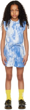 Wander & Wonder Kids Blue Summer Romper In Sky Tie Dye