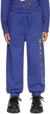 Wander & Wonder Kids Indigo Printed Sweatpants In Indigo Slogan