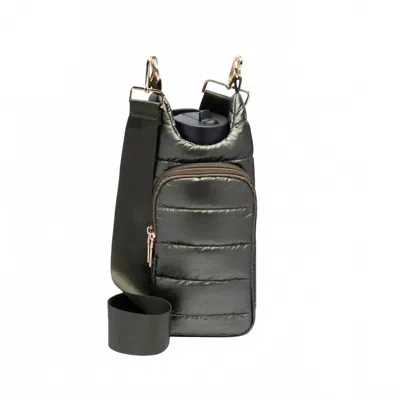 Wanderfull Unisex Shiny Hydrobag With Solid Strap In Army Green/ Army Green Solid Strap In Multi