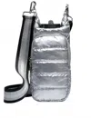 Wanderfull Unisex Shiny Hydrobag With Striped In Silver Shiny/ Striped Strap In Multi