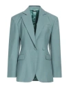 Wandering Woman Blazer Sage Green Size 4 Wool, Polyester In Sage Green